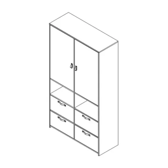 Woood Stage Kledingkast Soap Green 2-Deurs